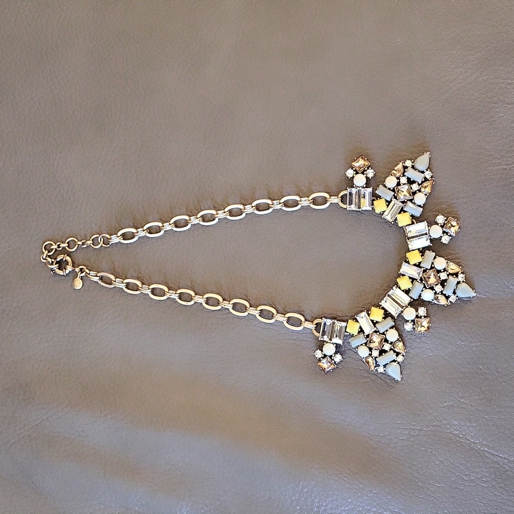 J Crew Crystal and Stone Statement Necklace